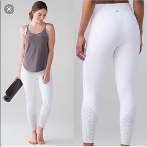 NWT White Lululemon “Mind Over Miles” tights.